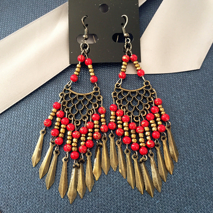 Wholesale Vintage Tassels Alloy Earrings